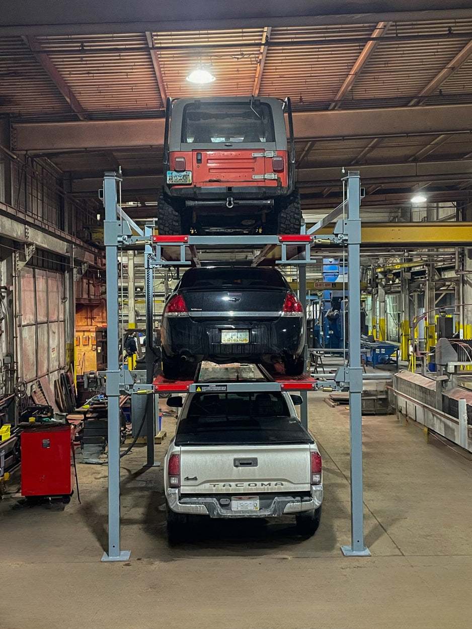 Advantage Single-Wide Triple Stacker | 3 Car Tri-Level 4-Post Lift