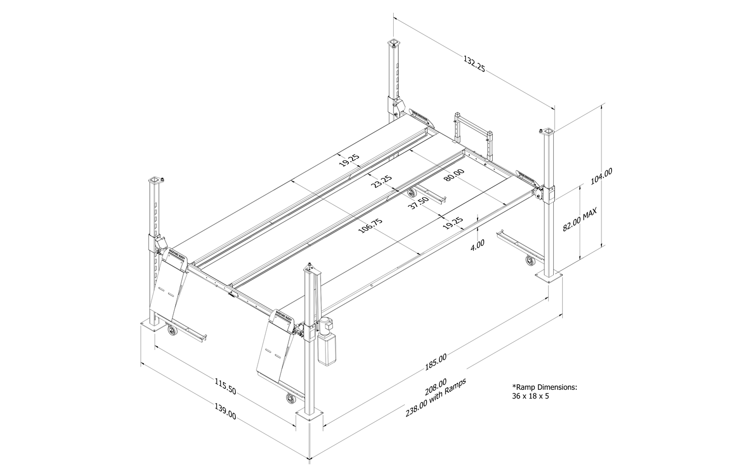 Backyard Buddy Multi-Lift | 8,000 LBS. 4-Post Lift