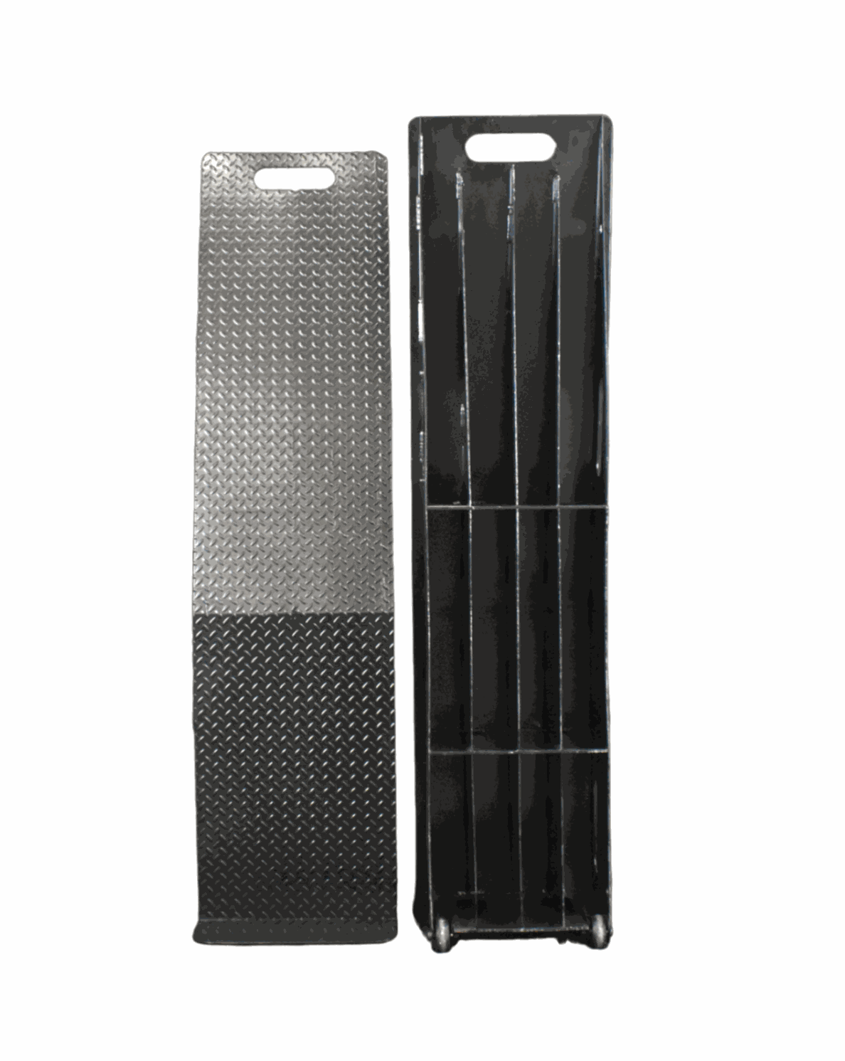 Heavy-Duty Truck Ramps cut out, transparent photo of the front and back gusseting