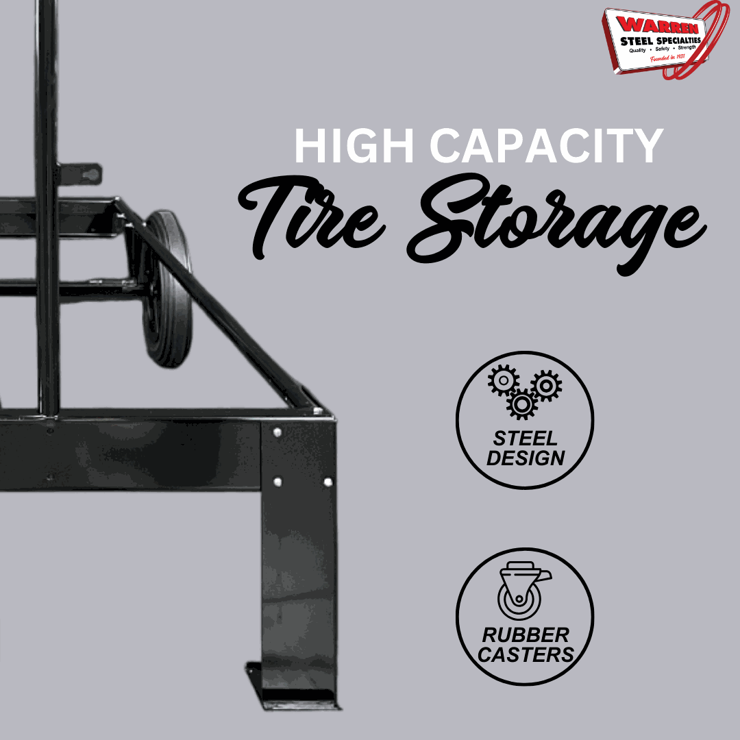 3 Tier Tire Storage Rack | Heavy-Duty Metal | Moveable Tire Stand