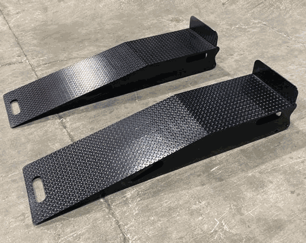 Heavy-Duty Truck Ramps sitting in a garage