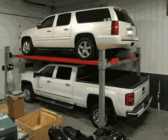 Advantage DX-11000-WD with a large truck underneath and a large SUV on top