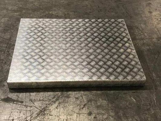 Set of 4 46 inch aluminum deck inserts with textured surface for mezzanine storage and vehicle protection