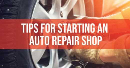 Auto repair shop interior with automotive lift and professional tools