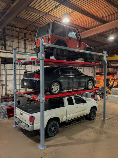 Advantage Single-Wide Triple Stacker | 3 Car Tri-Level 4-Post Lift