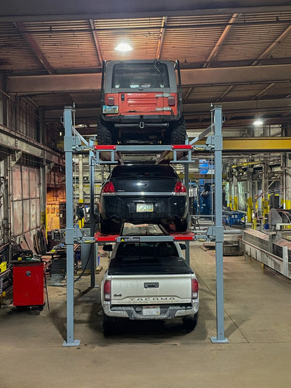 Advantage Single-Wide Triple Stacker | 3 Car Tri-Level 4-Post Lift