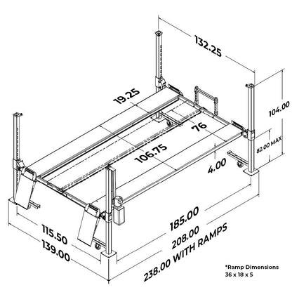 Backyard Buddy Boat Trailer Lift (B-4P8BT) | 8,000 LBS. 4-Post Lift