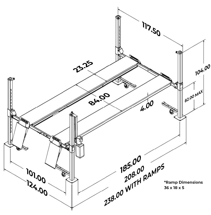 Backyard Buddy Big Buddy (B-4P8BB) | 8,000 LBS. 4-Post Lift