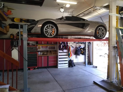 Exotic hyper-car being safely stored on Advantage's Heavy Duty 4-post Lift